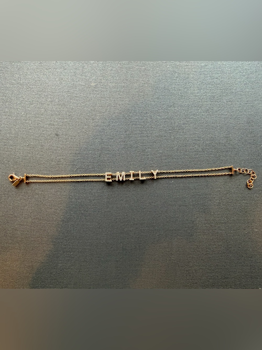 Personalized Rose Gold & Diamond EMILY Name Bracelet by EF Collection (like new)